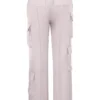 Daria Crystal Satin Straight Leg Cargo Trousers