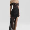 Debut Black Off Shoulder Lace Maxi Dress Debut Black Off Shoulder Lace Maxi Dress