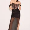 Debut Black Off Shoulder Lace Maxi Dress Debut Black Off Shoulder Lace Maxi Dress