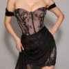 Debut Black Off Shoulder Lace Maxi Dress Debut Black Off Shoulder Lace Maxi Dress