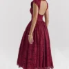 Debutante Berry Lace Backless Midi Dress Debutante Berry Lace Backless Midi Dress
