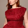 Debutante Berry Lace Backless Midi Dress Debutante Berry Lace Backless Midi Dress