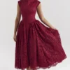 Debutante Berry Lace Backless Midi Dress Debutante Berry Lace Backless Midi Dress