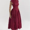 Debutante Berry Lace Backless Midi Dress Debutante Berry Lace Backless Midi Dress