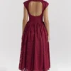 Debutante Berry Lace Backless Midi Dress Debutante Berry Lace Backless Midi Dress