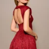 Debutante Berry Lace Backless Midi Dress Debutante Berry Lace Backless Midi Dress