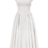 Debutante French Dove Moire Satin Backless Midi Dress Debutante French Dove Moire Satin Backless Midi Dress