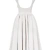 Debutante French Dove Moire Satin Backless Midi Dress Debutante French Dove Moire Satin Backless Midi Dress