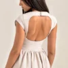 Debutante French Dove Moire Satin Backless Midi Dress Debutante French Dove Moire Satin Backless Midi Dress