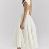 Debutante Ivory Moire Satin Midi Dress Debutante Ivory Moire Satin Midi Dress