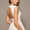 Debutante Ivory Moire Satin Midi Dress Debutante Ivory Moire Satin Midi Dress