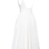 Debutante Ivory Moire Satin Midi Dress Debutante Ivory Moire Satin Midi Dress