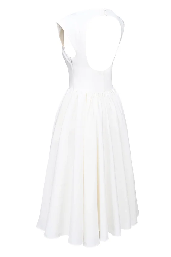 Debutante Ivory Moire Satin Midi Dress Debutante Ivory Moire Satin Midi Dress