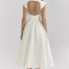 Debutante Ivory Moire Satin Midi Dress Debutante Ivory Moire Satin Midi Dress