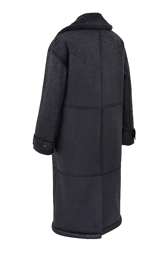 Deiji Grey Vegan Shearling Coat Deiji Grey Vegan Shearling Coat