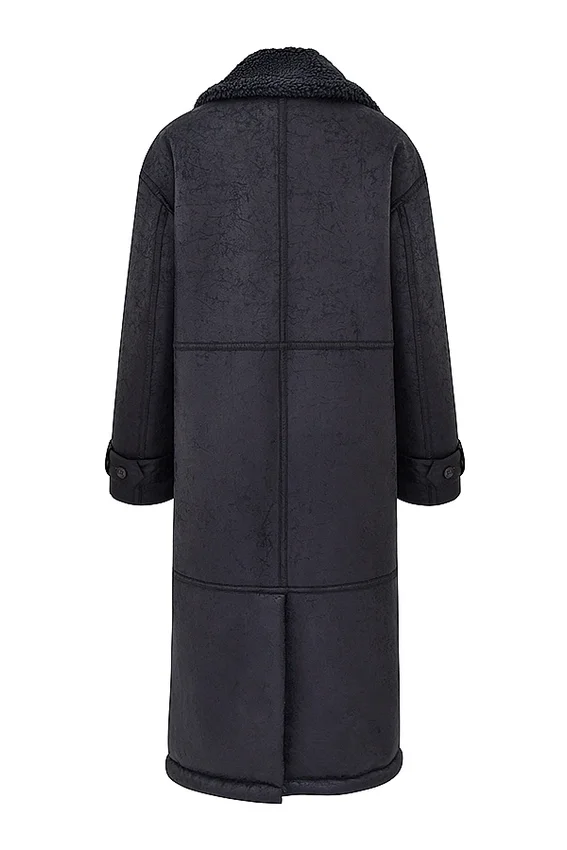 Deiji Grey Vegan Shearling Coat Deiji Grey Vegan Shearling Coat