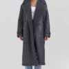 Deiji Grey Vegan Shearling Coat Deiji Grey Vegan Shearling Coat