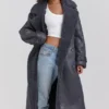 Deiji Grey Vegan Shearling Coat Deiji Grey Vegan Shearling Coat