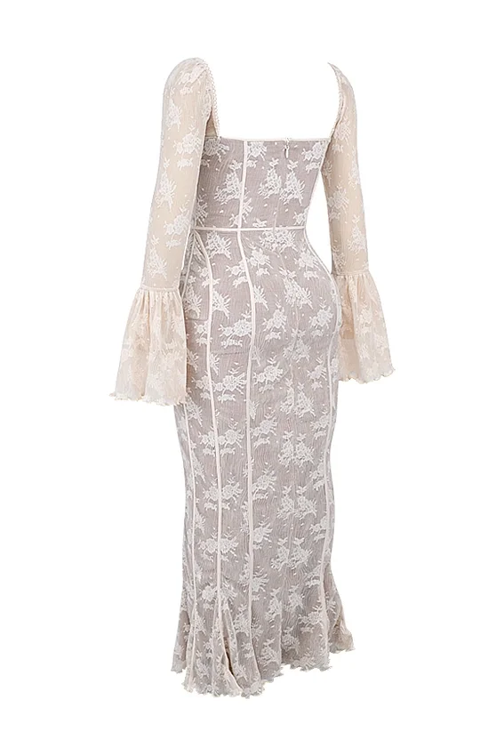 Delilah Vintage Cream Lace Maxi Dress Delilah Vintage Cream Lace Maxi Dress