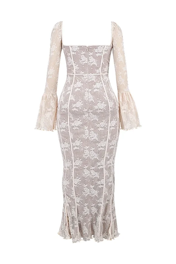 Delilah Vintage Cream Lace Maxi Dress Delilah Vintage Cream Lace Maxi Dress
