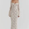 Delilah Vintage Cream Lace Maxi Dress Delilah Vintage Cream Lace Maxi Dress