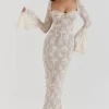 Delilah Vintage Cream Lace Maxi Dress Delilah Vintage Cream Lace Maxi Dress