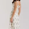 Dionne Cream Daisy Print Stretch Cotton Midi Dress Dionne Cream Daisy Print Stretch Cotton Midi Dress