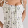 Dionne Cream Daisy Print Stretch Cotton Midi Dress Dionne Cream Daisy Print Stretch Cotton Midi Dress