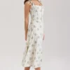 Dionne Cream Daisy Print Stretch Cotton Midi Dress Dionne Cream Daisy Print Stretch Cotton Midi Dress