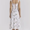 Dionne Off White Floral Print Cotton Midi Dress Dionne Off White Floral Print Cotton Midi Dress