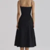 Dolly Black Cotton Flared Midi Sundress Dolly Black Cotton Flared Midi Sundress
