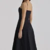 Dolly Black Cotton Flared Midi Sundress Dolly Black Cotton Flared Midi Sundress