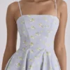 Dolly Blue Wildflower Floral Print Cotton Mini Sundress Dolly Blue Wildflower Floral Print Cotton Mini Sundress