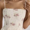 Dolly Ivory Vintage Rose Print Cotton Flared Mini Sundress