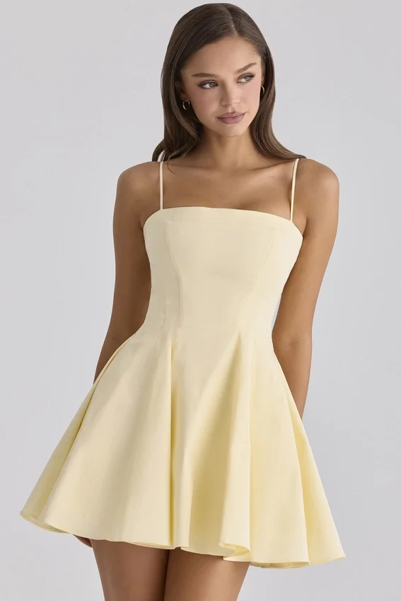 Dolly Lemon Cotton Flared Mini Sundress Dolly Lemon Cotton Flared Mini Sundress