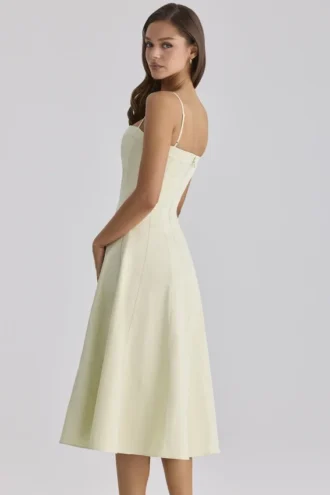 Dolly Matcha Green Cotton Flared Midi Sundress Dolly Matcha Green Cotton Flared Midi Sundress