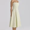 Dolly Matcha Green Cotton Flared Midi Sundress