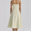 Dolly Matcha Green Cotton Flared Midi Sundress