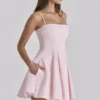 Dolly Pink Cotton Flared Mini Sundress
