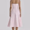 Dolly Pink Sateen Cotton Flared Midi Sundress