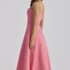 Dolly Raspberry Cotton Flared Midi Sundress Dolly Raspberry Cotton Flared Midi Sundress