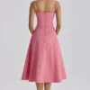 Dolly Raspberry Cotton Flared Midi Sundress Dolly Raspberry Cotton Flared Midi Sundress