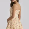 Dolly Warm Rose Print Cotton Flared Mini Sundress