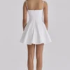 Dolly White Cotton Flared Mini Sundress