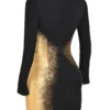 Domenica Black & Gold Foil Print Mini Dress Domenica Black & Gold Foil Print Mini Dress