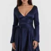 Dominique Navy Plunge Mini Dress Dominique Navy Plunge Mini Dress