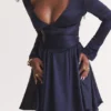 Dominique Navy Plunge Mini Dress Dominique Navy Plunge Mini Dress
