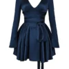 Dominique Navy Plunge Mini Dress Dominique Navy Plunge Mini Dress
