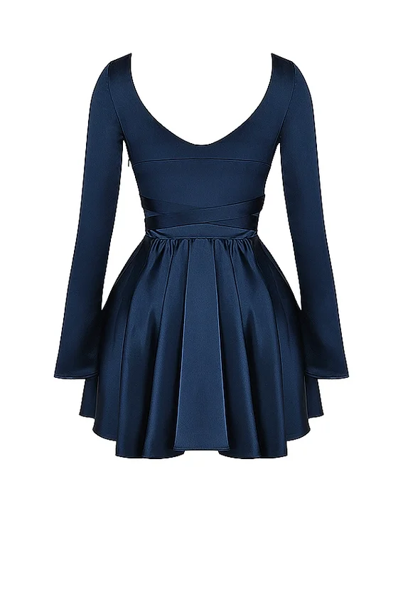 Dominique Navy Plunge Mini Dress Dominique Navy Plunge Mini Dress