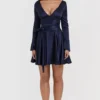 Dominique Navy Plunge Mini Dress Dominique Navy Plunge Mini Dress